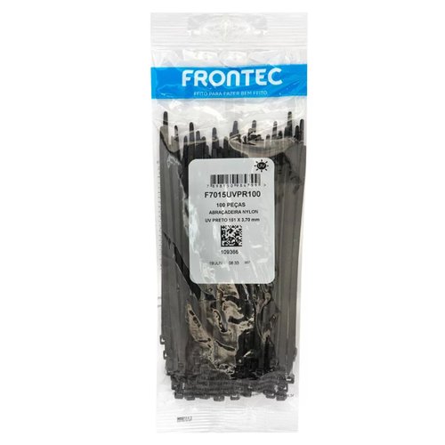 Abraçadeira Frontec Nylon Preta 150x3,7mm 100 Unidades