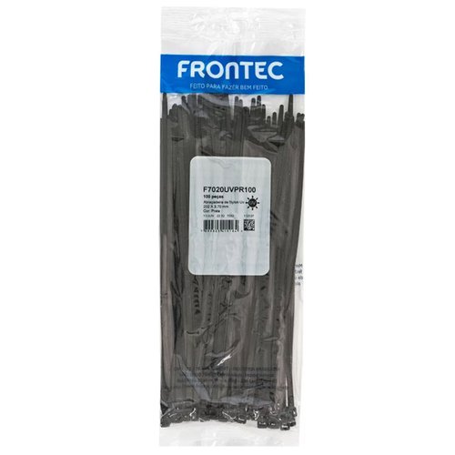 Abraçadeira Frontec Nylon Preta 202mmx3,7mm 100 Unidades