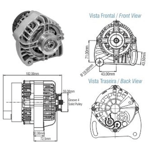 Alternador Fiat Idea Palio Punto Siena Strada Uno 12v 90a