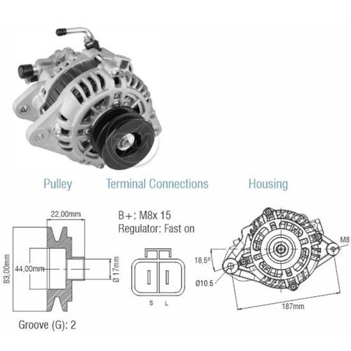 Alternador Mitsubishi L200 Pajero 2.5 1990 até 2011 12v
