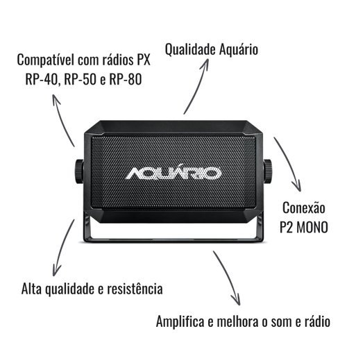 Alto Falante Portátil para Rádio PX Aquário RP-05