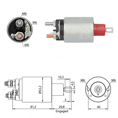 Relé de Partida Fiat Peugeot Ford Citroën ZM M8 CAP 12v