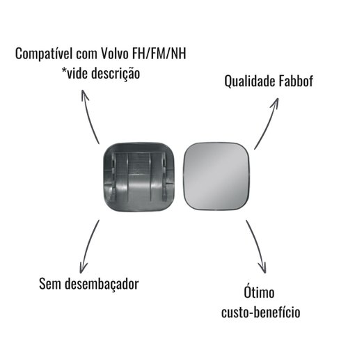 Base Vidro Espelho Retrov Fabbof LD S/Desembaçador FH/FM/NH