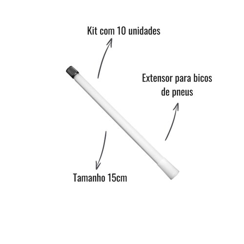 Bico Prolongador Extensão Rígida de Plástico 150mm 10 unidades
