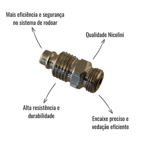 Bico Saída Nicolini 1/8 X 7/16 Sem Válvula 10 Unidades