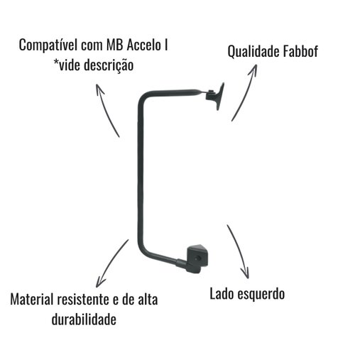 Braço Espelho Retrovisor Fabbof ER1199 Esquerdo MB Accelo I