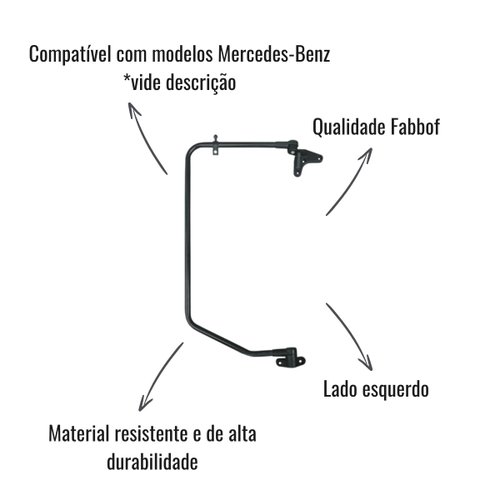 Braço Espelho Retrovisor Fabbof Esquerdo MB HPN Atron 2729