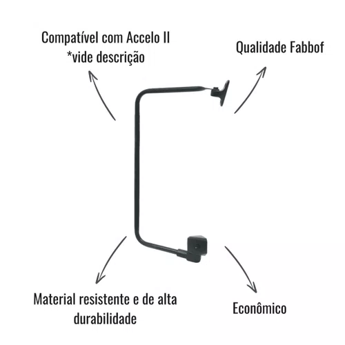 Braço Espelho Retrovisor Fabbof Lado Esquerdo para Accelo II