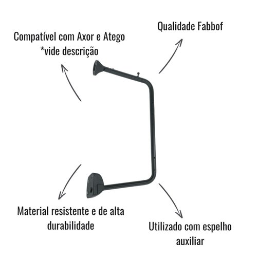 Braço Espelho Retrovisor Fabbof Direito C/Aux Atego Axor
