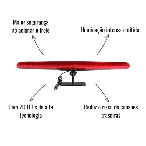 Brake Light Autopoli 12V 20 LEDs 26cm Vermelho