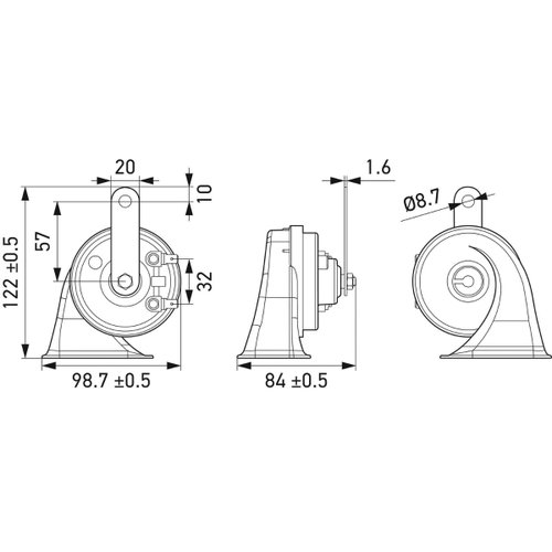 Buzina Caracol Hella TE10 Trumpet Horn