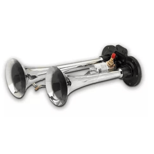 Buzina Com Valvula 2 Corneta Cromada 12v