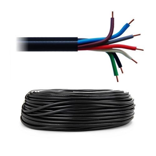Cabo Tipo PP DNI para Instalação Automotiva 7x1,0mm² Preto 25 Metros