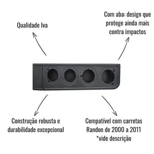 Caixa Lanterna Traseira Iva Direito C/Aba Randon 2000 a 2011