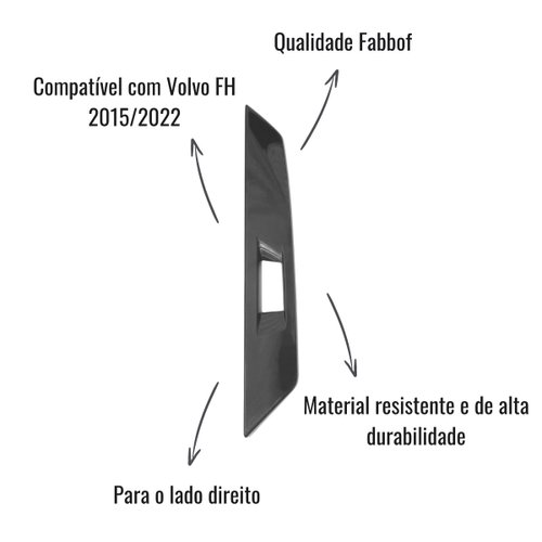 Capa Acabamento Braço Espelho Retrovisor Fabbof LD Volvo FH