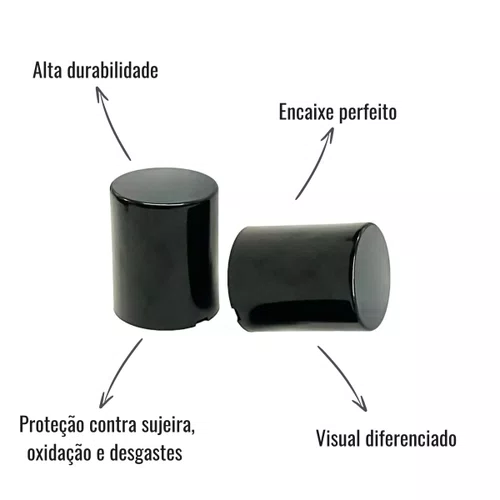 Capas de Porca Venka Boliviana Preta 32/33mm 40 Unidades