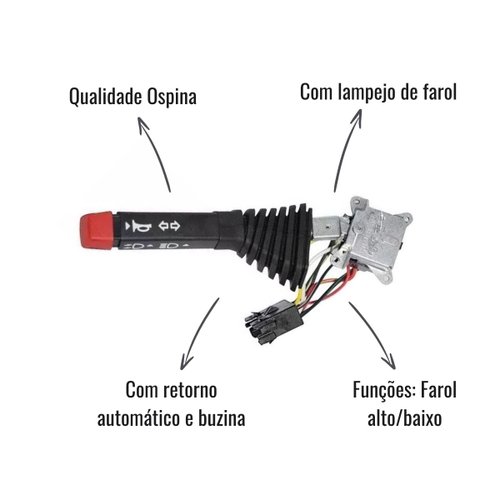 Chave de Seta Ospina Farol Alto/Baixo C/Buzina e Retorno Automático para Volkswagen