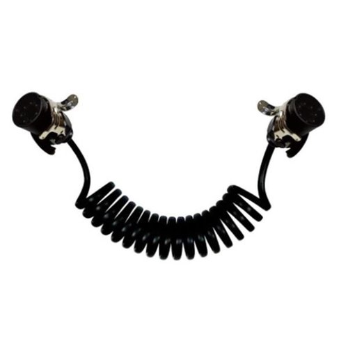 Chicote espiral Elétrico 6,5m 7 Polos Abs 2 tomadas macho