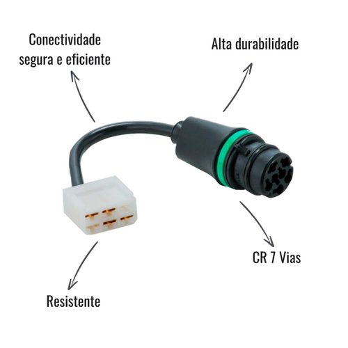 Chicote Elétrico CR 7 Vias Braslux 200mm Direito