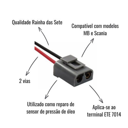 Chicote Reparo Pressão Óleo Rainha das Sete ETE7681 2 vias