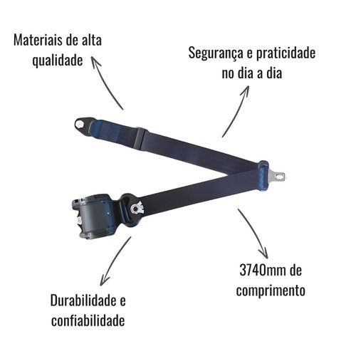 Cinto de Segurança FConfuorto 3740mm 3 Pontas Retrátil