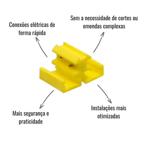 Conector Derivação Snap In Braslux Fio Chato 2 Vias