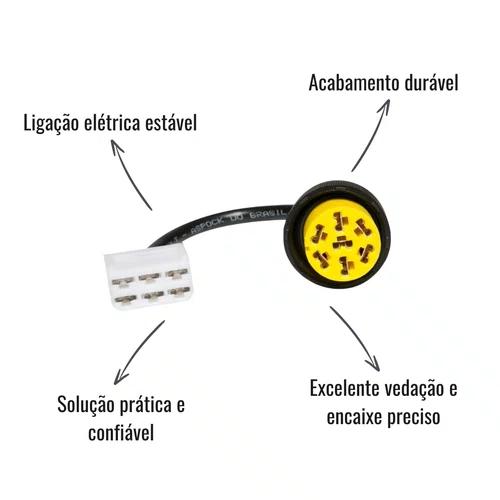 Conector Fêmea Aspöck Esquerdo Lanterna Traseira Facchini