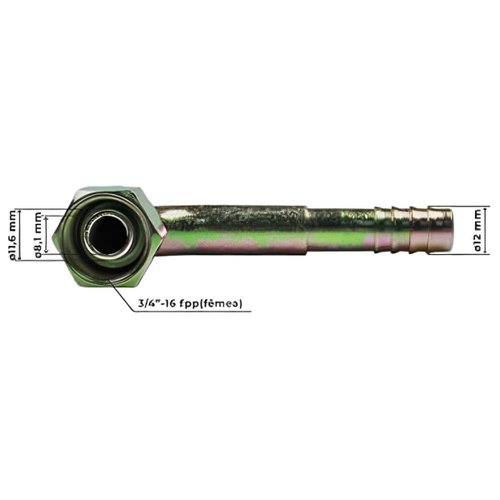 Conexão O'Ring 90° Royce Connect Fêmea 8mm Aço Sem Clip