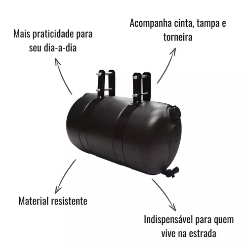 Corote Água GRSul 25 Litros Preto C/Cinta Torneira Tampa