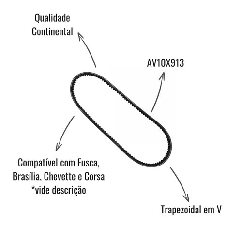 Correia Trapezoidal em V Continental AV10X913 Fusca/Chevette