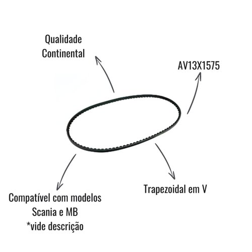 Correia Trapezoidal em V Continental AV13X1575 Scania e MB