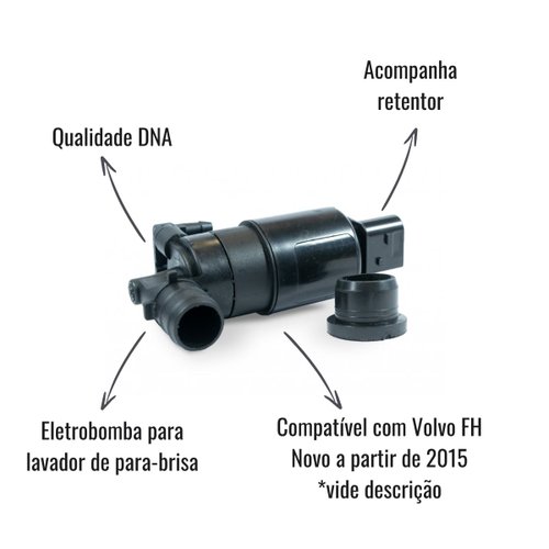 Eletrobomba Para-Brisa DNA 24V para Volvo FH Novo 2015 em Diante
