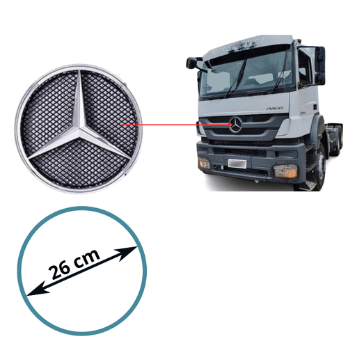 Emblema / Estrela da Grade Mercedes-Benz Axor/Atego cromado