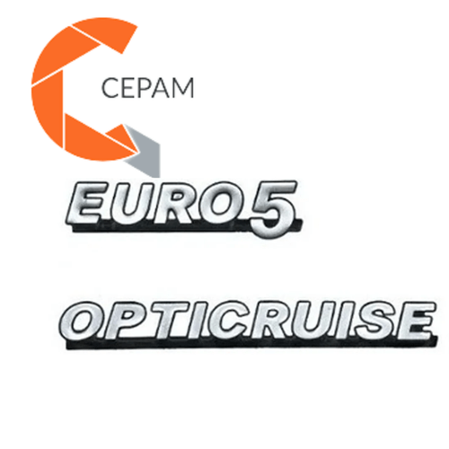 Emblema resinado logo Opticruise Euro 5 Scania Lado Direito