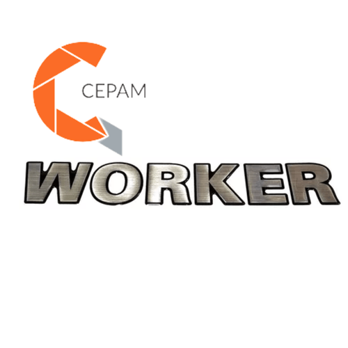 Emblema adesivo Resinado Frontal Worker cromado Volkswagen