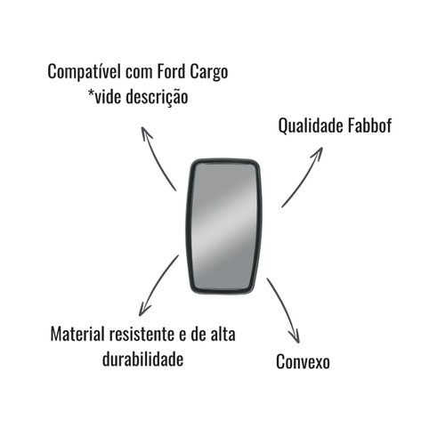 Espelho Retrovisor Fabbof Convexo para Ford Cargo