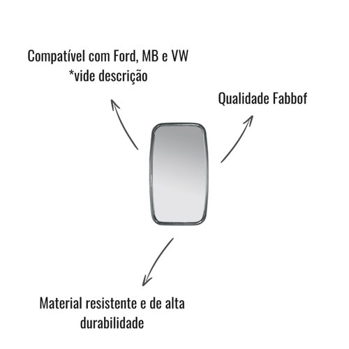 Espelho Retrovisor Fabbof MB 712C 912C 914C 709 710 912