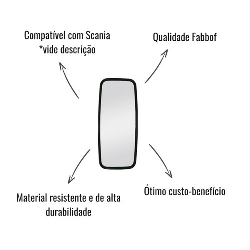 Espelho Retrovisor Fabbof para Scania 112 113 142 143