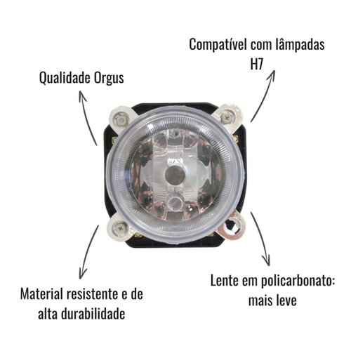 Farol Alto C/Meia Luz Orgus Lado Esquerdo H7 para Ford Cargo