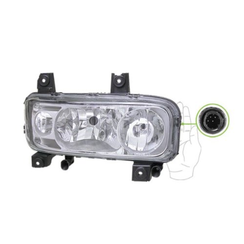 Farol Orgus Biparábola Vidro H7/H1 LD para MB Atego