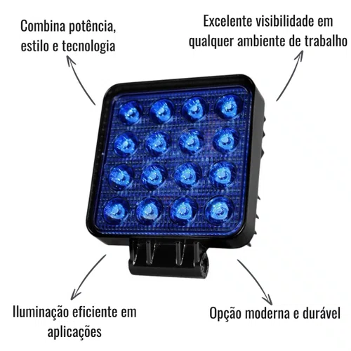 Farol LED Universal Kauai K9005 Azul Agrícola 16 LEDs