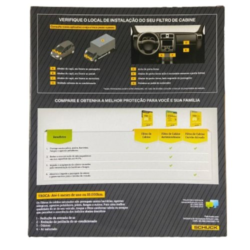 Filtro Cabine Interno Duplo Schuck para Scania Série NTG