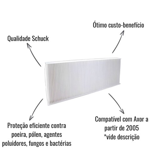 Filtro de Cabine Schuck SK 468 para Axor 2005 em Diante