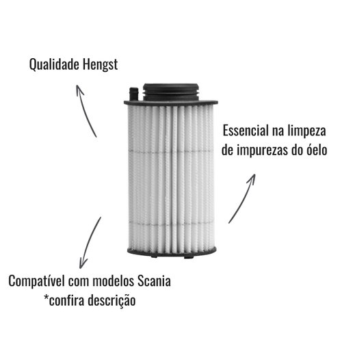 Filtro de Óleo Diferencial Refil Hengst E988HD550 Scania