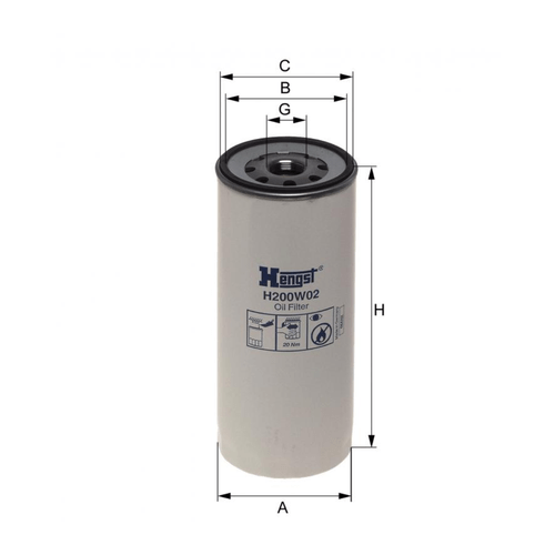 Filtro Lubrificante de Óleo Hengst Blindado para Scania 124 P/G/R/T