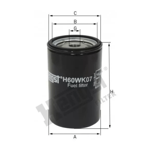 Filtro Rosqueável de Combustível H60wk07 - Hengst