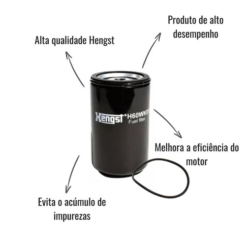 Filtro Rosqueável de Combustível Hengst H60WK01