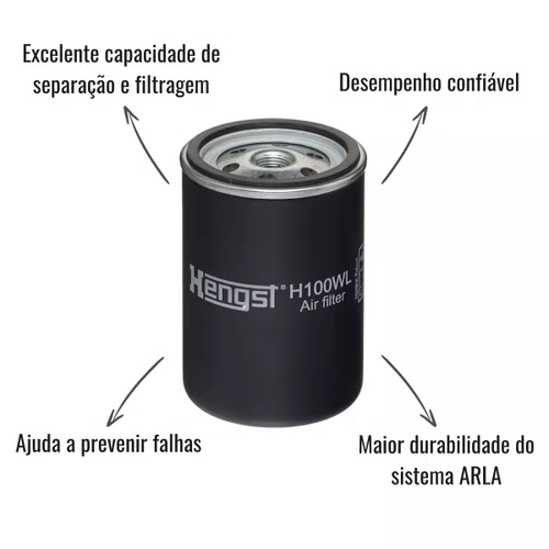 Filtro Secador Óleo Arla Hengst H100WL DAF CF85 XF105 Cargo