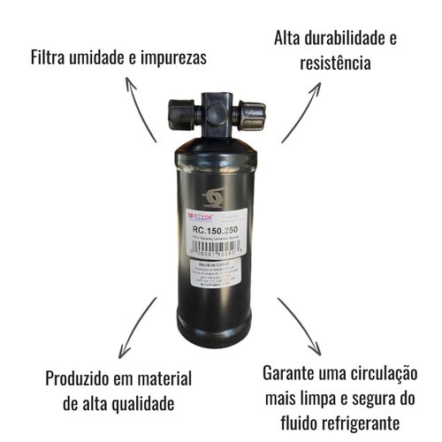 Filtro Secador Universal Ar Condicionado para 2 Pressostatos