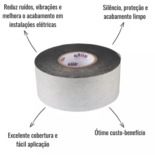 Fita Feltro Antirruído Adesiva Grud 8 metros x 5 cm